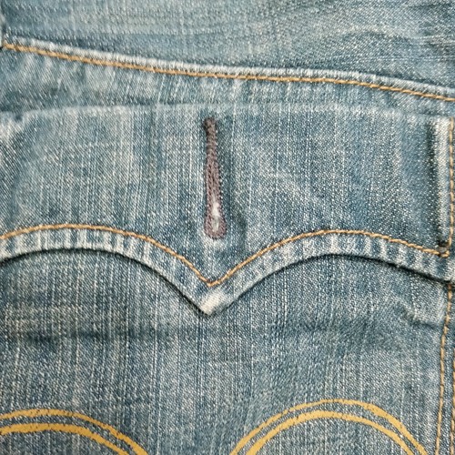 Jeans vintage Levis donna 30x32 blu patta tasca invecchiato dritto Hong Kong denim - Foto 5 di 13