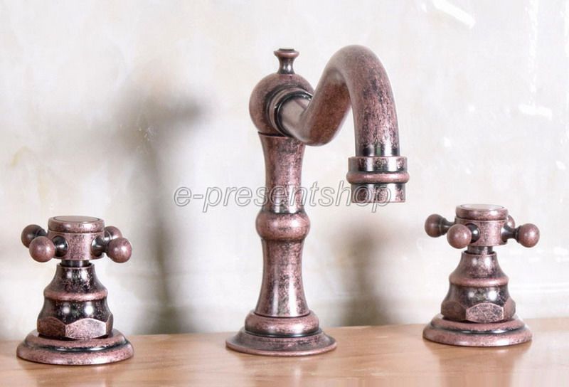 Antique Copper Widespread Roman salle de bains Robinet 3 trous Mélangeur lavabo robinet Brg173 Antique Copper Widespread Roman salle de bains Robinet 3 trous Mélangeur lavabo robinet Brg173