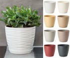 Plant Pot Cover Round 3D Indoor Outdoor Succulent Plastic Drainage Holes Saucer