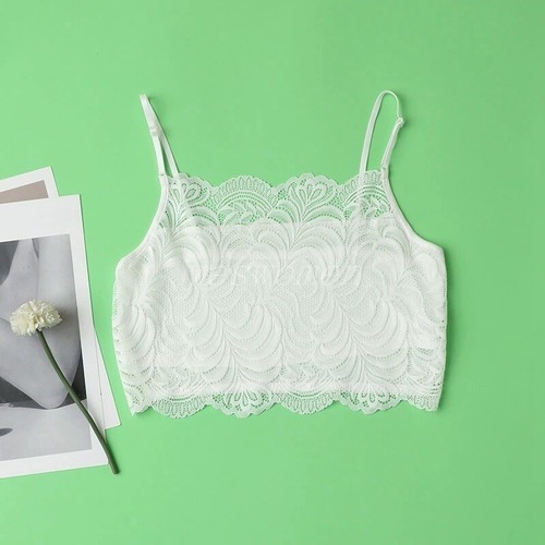 Women Camisoles Mulberry Silk Bralette Lace Bandeau Bra Camis Crop Top Tank Tops - Picture 5 of 16