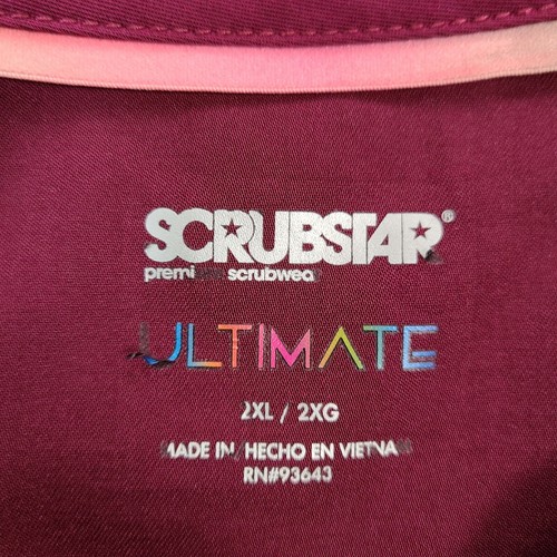 Scrubstap Scrubs Womens 2XL XXL Purple Maroon Medical Field Nurse Ultimate - Picture 6 of 7
