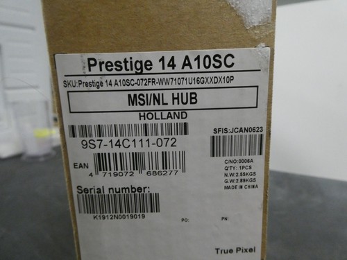 ordinateur portable Msi model prestige 14 -p14-a10sc-072fr ( neuf )(1) - Foto 10 di 10