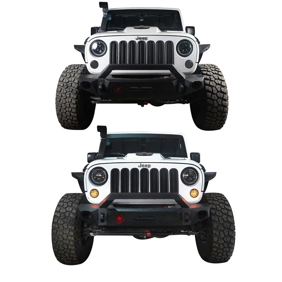 Luces de señal de giro delanteras LED con lente ahumada de 2 piezas para Jeep Wrangler JK/JKU 2007-2018 Foto 3 de 4