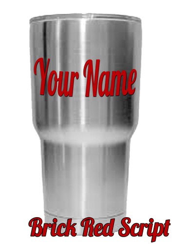 Custom Name Vinyl Decal for Yeti RTIC Ozarks Tumbler Sticker SCRIPT Letters - Picture 4 of 23