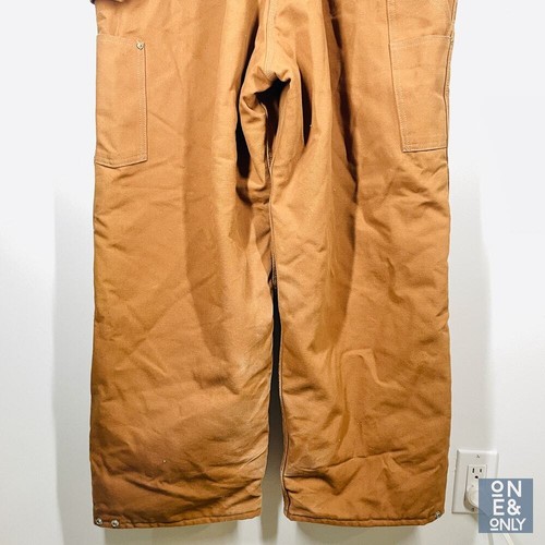 Vintage CARHARTT 2 Piece Set Mens Size 54 Brown Chore Coat Jacket Bib Overalls - Picture 13 of 24