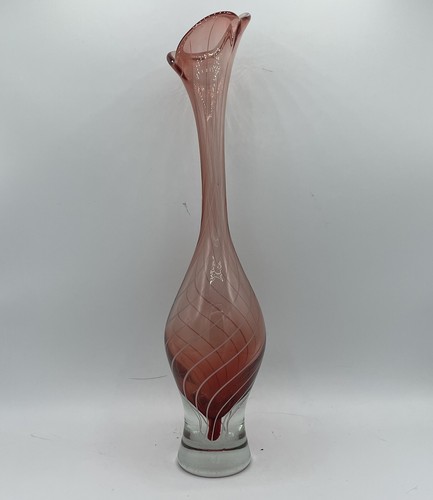 Vintage Scandinavian Art Glass Kosta Vicke Lindstrand Elegant Tall Striped - Picture 8 of 14