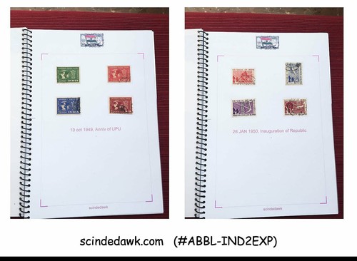 COLECCIÓN INDIA SERIE ANNA 1947-56 Comp. excepto sellos de servicio en CARPETA DE ANILLAS - Imagen 4 de 8