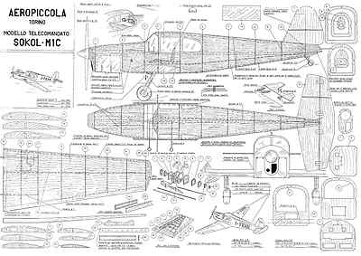 AEROPICCOLA SOKOL M1C PLÄNE STEUERLEITUNGSWAAGE