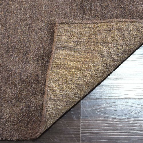 Eco-Friendly Hand Knotted Loom Silk Mix Area Rug Solid Light Brown BBLSM111 - Picture 5 of 8