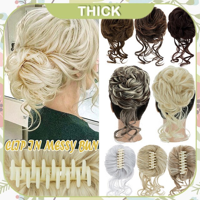 Curly Messy Bun Hairpiece Scrunchie Updo Claw Clip in Hair Extensions Chignon UK Curly Messy Bun Hairpiece Scrunchie Updo Claw Clip in Hair Extensions Chignon UK