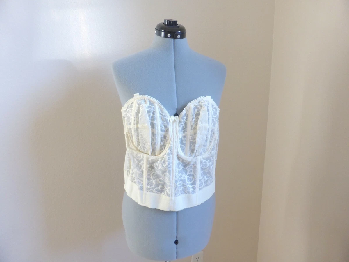 Goddess Lace Bridal Bustier Bra Corset Off White 42C Pre Owned