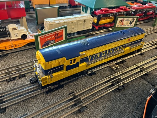 LIONEL MPC BLUE/YELLOW VIRGINIAN 6-8905 FAIRBANKS MORSE TRAINMASTER C8 - Picture 7 of 9