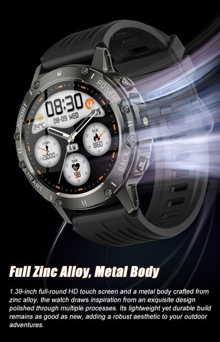 Shark Tech Sportowy smartwatch z latarką, tętnem i nie tylko - Zdjęcie 11 z 17