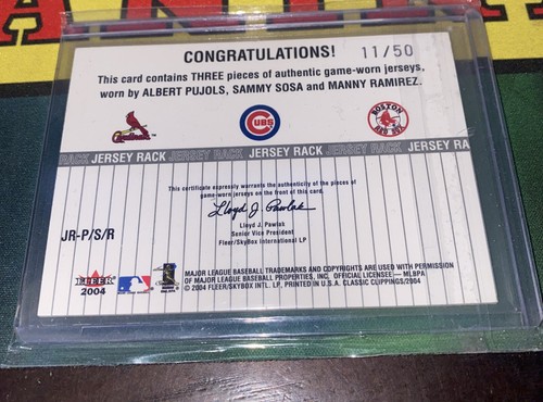 Flair Baseball Classic Clippings Albert Pujols Sosa Jersey Relic GU SSP/50 - Picture 2 of 2