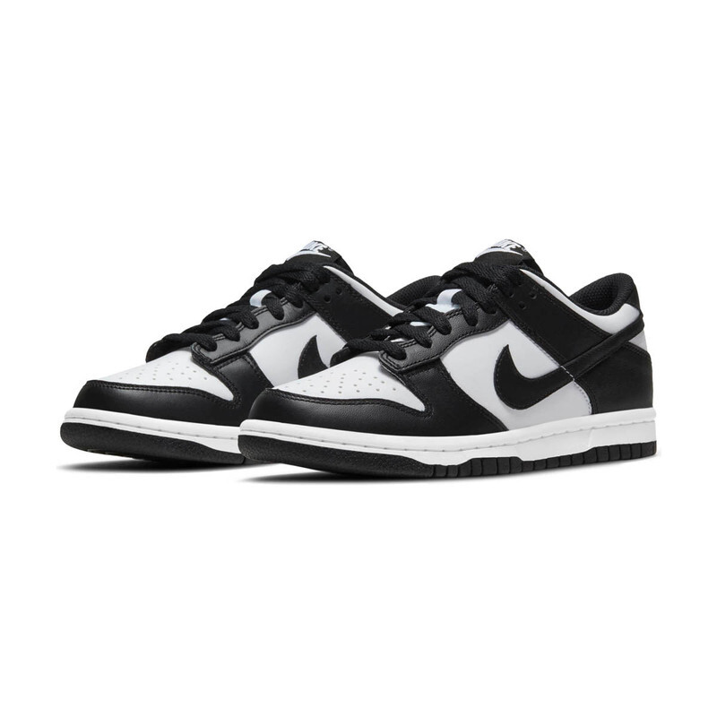 КРОССОВКИ NIKE DUNK LOW BIG_WHITE/ЧЕРНО-БЕЛЫЕ CW1590-100 ДЛЯ НАЧАЛЬНОЙ ШКОЛЫ ДЛЯ МАЛЬЧИКОВ-РАЗМЕР 7