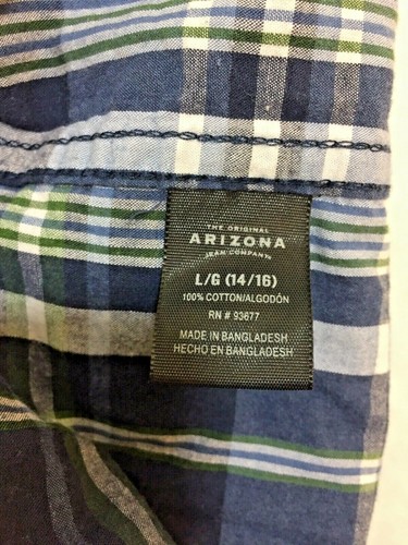 Camisa occidental a cuadros de manga larga de manga larga de Arizona, talla L (14/16), 100 % algodón - Imagen 6 de 6