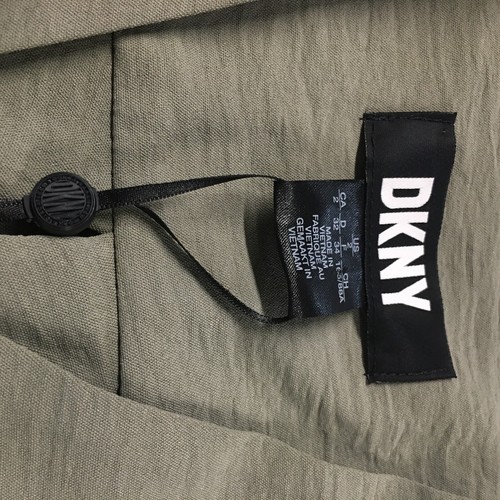 DKNY A-Line camicia abito donna 2 verde senza maniche cintura petto tasca casual NUOVO - Foto 18 di 24