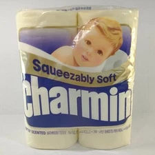 1988 Vintage Charmin Yellow 4 Roll Count  Toilet Paper NOS Factory Sealed Prop 