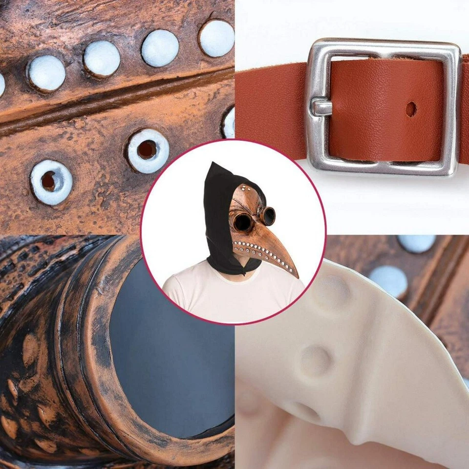 Halloween Costume Masks Plague Doctor Bird Mask Long Nose Beak Cosplay Steampunk - Image 3 of 4