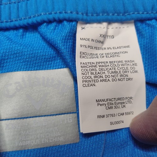 CALLAWAY Men 2XL (42x34) Blue Zip Ankle Stretch Performance Golf Pants NEW - Picture 7 of 10