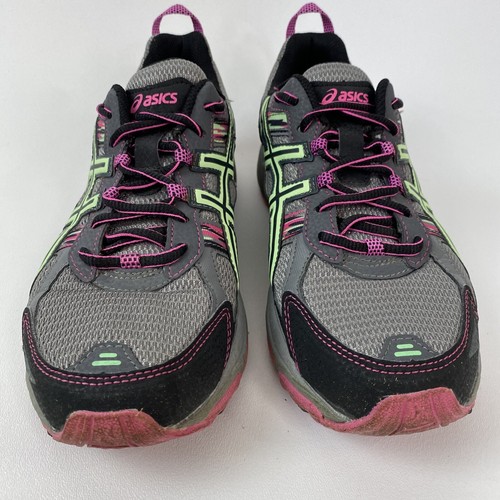 Asics Shoes Womens 9.5 Gel Venture Athletic Low Sneakers Gray Multicolor Mesh - Picture 3 of 17