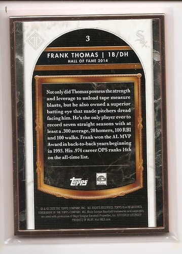 2020 Topps Transzendent HOF Hall of Fame Frank Thomas Karte/50 Chicago White Sox - Bild 2 von 2