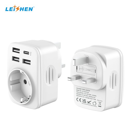 UK Reiseadapter USB England Deutschland Stecker Typ G Stromadapter für Irland DE - Bild 3 von 9
