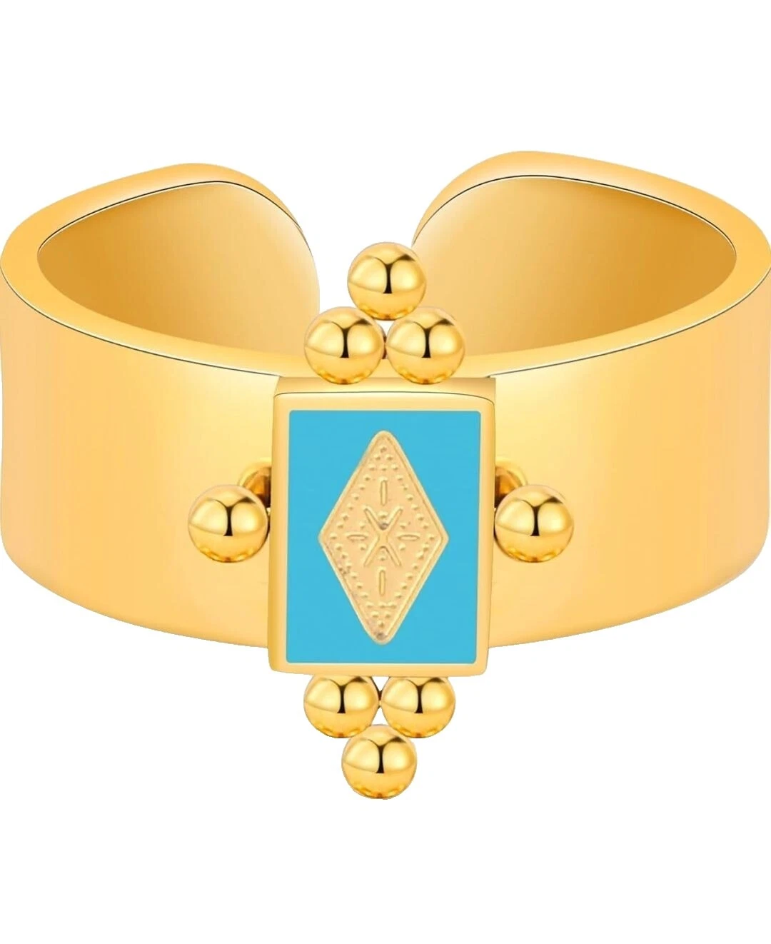 Медные модные кольца с покрытием из желтого золота