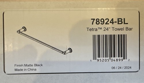 Delta 78924 Tetra 24" Contemporary Towel Bar Matte Black-NEW-Ships FAST! - Picture 6 of 6