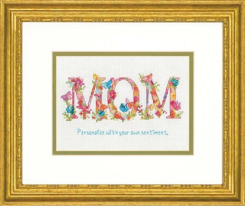 Cross Stitch Kit ~ Dimensions Personalized Mom Floral Design #70-65180 - Picture 2 of 4