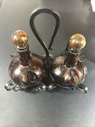 Amber Glass Oil and Vinegar Dispensers with Stand.