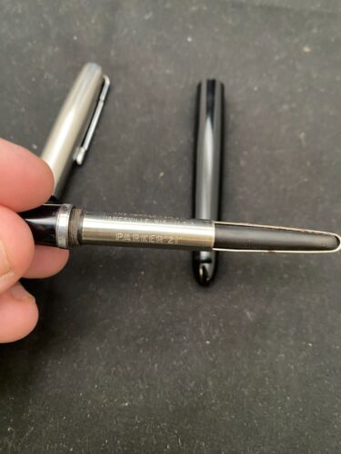 VTG USA PARKER 21 FOUNTAIN PEN BLACK BARREL TRIM/CHROME CAP "F" STEEL NIB c1960 - Picture 11 of 12