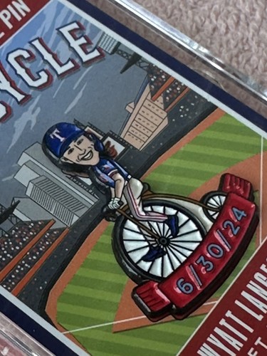 2025 Texas Rangers Wyatt Langford Cycle Pin Theme Night 5/12/25 - Picture 7 of 7