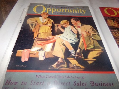 Menge 2 Vintage Opportunity Magazin Abdeckungen Schuhverkäufer Mädchen Schuhe anprobieren - Bild 5 von 12