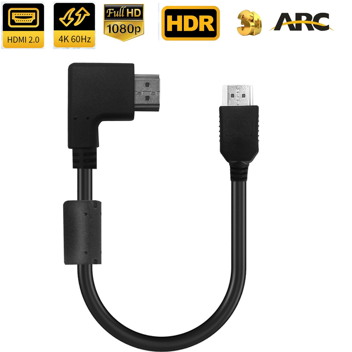 90 Degree Angled HDMI Cable 4K Short HDMI to HDMI Extension