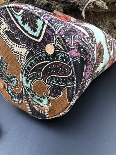 Spartina 449 Paisley Linen Leather Bucket Bag with Matching Turn Key Wallet(SET) - Picture 8 of 21