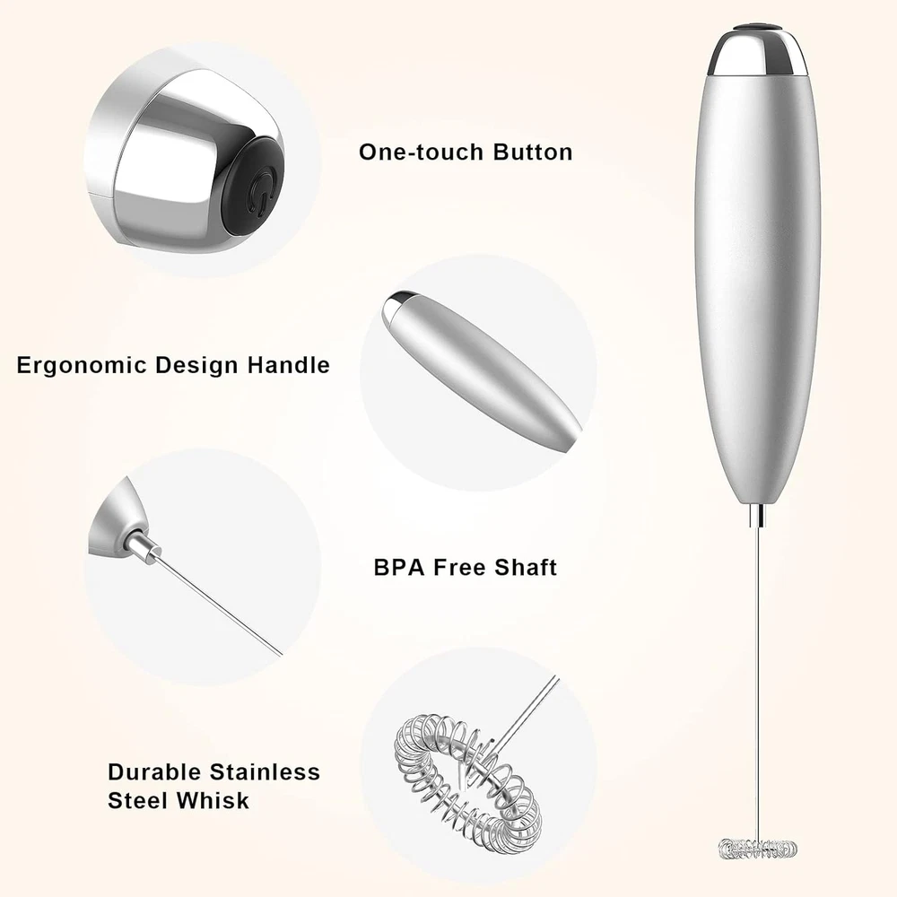 Milk Frother, Frother for Coffee, Upgraded Titanium Motor Handheld Frother Elect