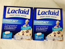  Lactaid Fast Act 32 Caplets Lactose Intolerance Relief Caplets (2pk bundle)
