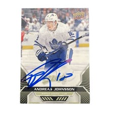 2020-21 UD MVP Base #120 Andreas Johnsson - Toronto Maple Leafs Signed Auto