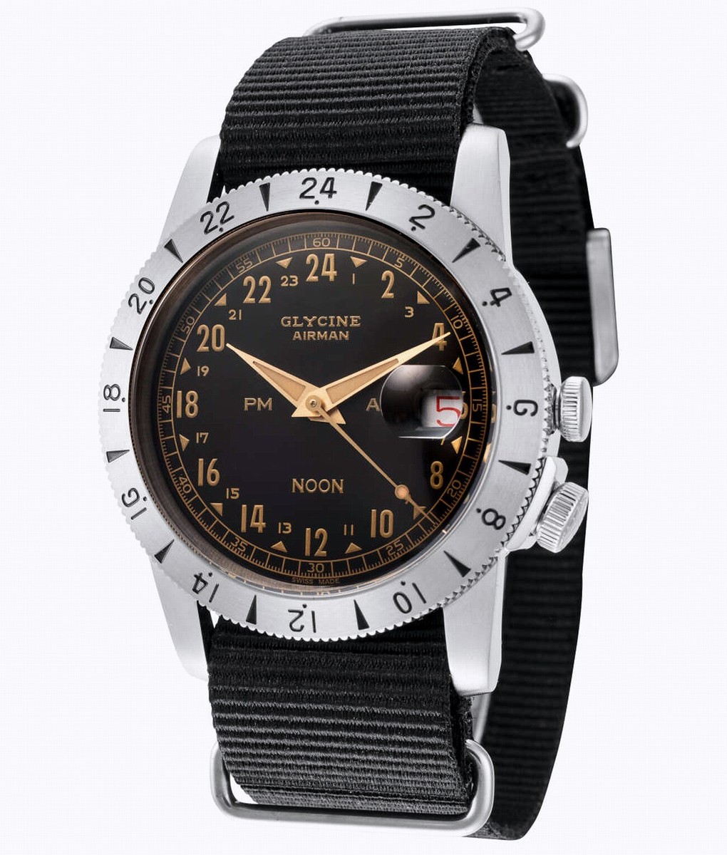 Glycine Airman Noon Purist 24 Hour Dial Sapphire Glass 5 ATM WR GL0377 eBay