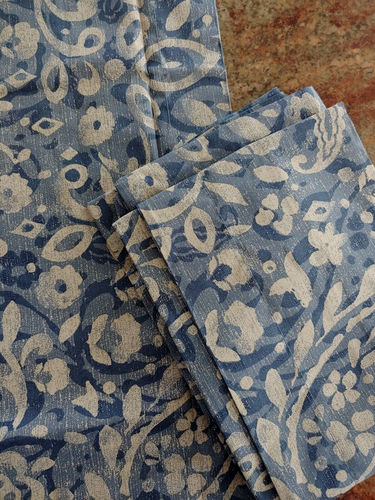 2 Kohl's Sonoma KING Paisley Blue Cotton Pillow Shams 36x19 - Picture 6 of 8