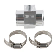 38mm Joint Pipe Radiator Hose Adapter for 1/2"-14NPT Water Temp Gauge Sensor