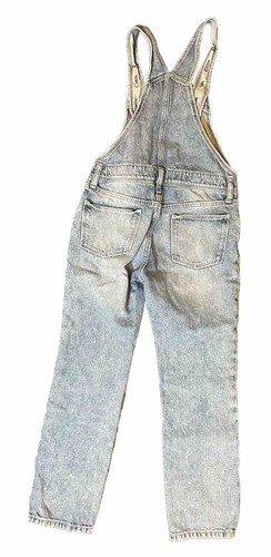 Girls Overalls Med Blue Wash Denim, Intentional Distressing, Sz Large 10/12 - Picture 3 of 4