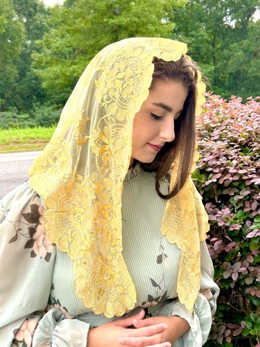 Spanish Style veils and mantillas church latin Mass Tridentine sewn in clips - Picture 38 of 65