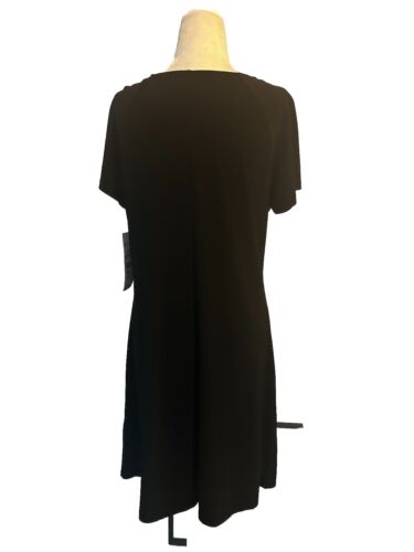 MSK Women's Sheath Embellished Knee-Length Short Sleeve Black Dress Large NWT - Picture 3 of 9