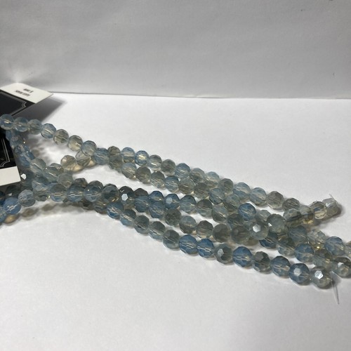 Cristalli Darice Venezia 6mm Perline Vetro Smokey Azzurro Chiaro 5 Fili 7" - Foto 8 di 24