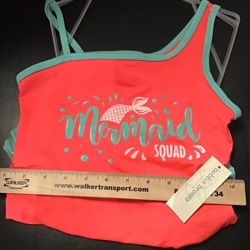Girls XS 4-5, S 6-6X, M 7/8, OR L 10-12 Pink Mermaid Squad Swimsuit One Piece - Picture 8 of 9