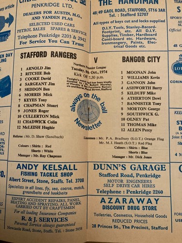 Stafford Rangers INICIO Programas Liga y Copa Años 70 PUBLICACIÓN GRATUITA - Imagen 43 de 186