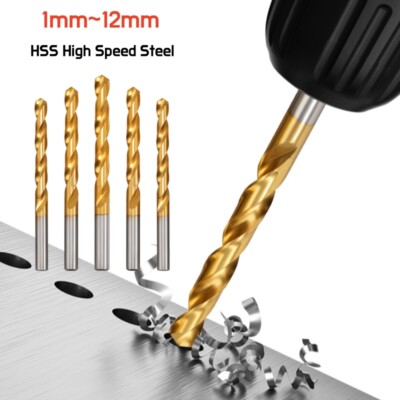 Woodworking Twist Drill Bit 1-12mm HSS High Steel Titanium Coated