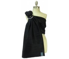 Koru Carrier Linen Baby Ring Sling for Infants 8-35 lbs - Double Layer - Onyx